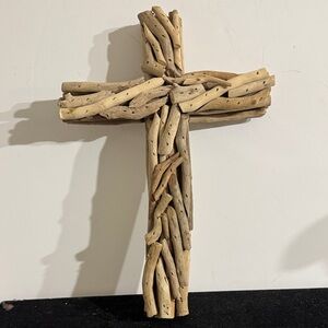 Rustic Handmade decorative driftwood cross wall hanging
